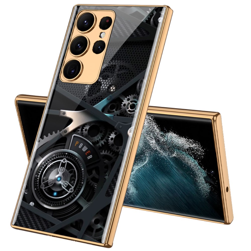 GKK GKK Galaxy S24 Ultra Skal Härdat Glas Electroplate Kugghjul