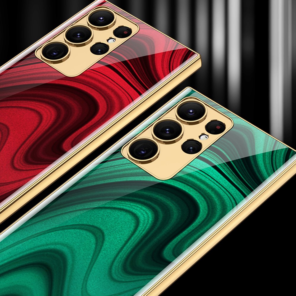 GKK GKK Galaxy S24 Ultra Skal Härdat Glas Electroplate Ruter Ess