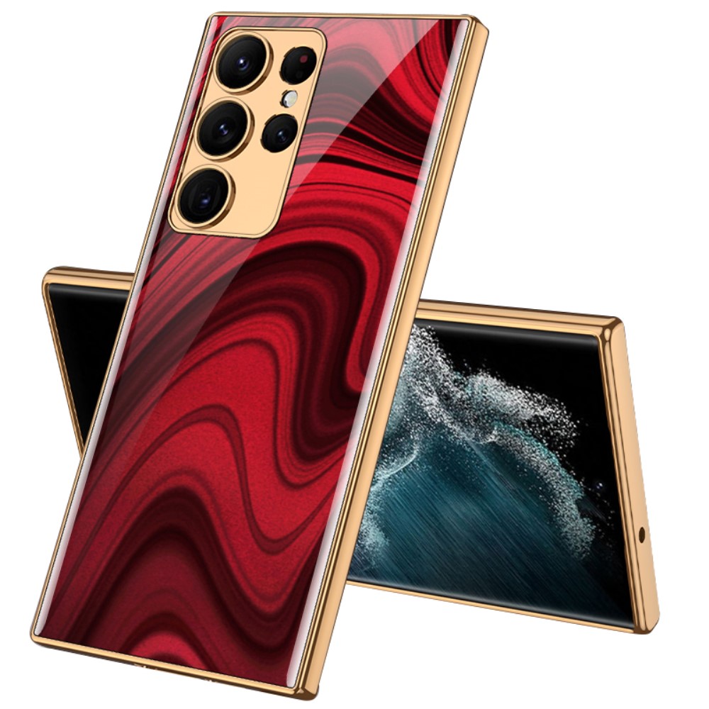 GKK GKK Galaxy S24 Ultra Skal Härdat Glas Electroplate Peacock Red