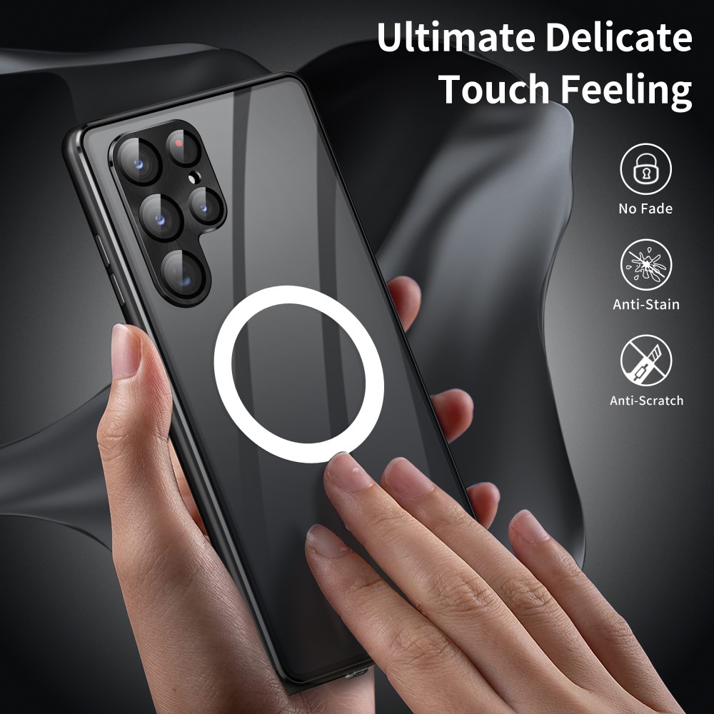 Galaxy S24 Ultra Skal MagSafe 360 Hybrid Härdat Glas Svart