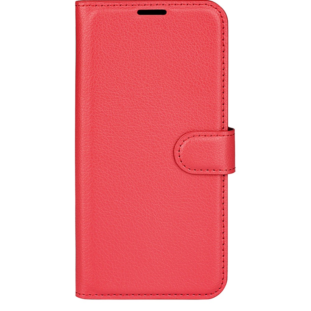  Samsung Galaxy S24 Ultra Fodral Läder Litchi Röd