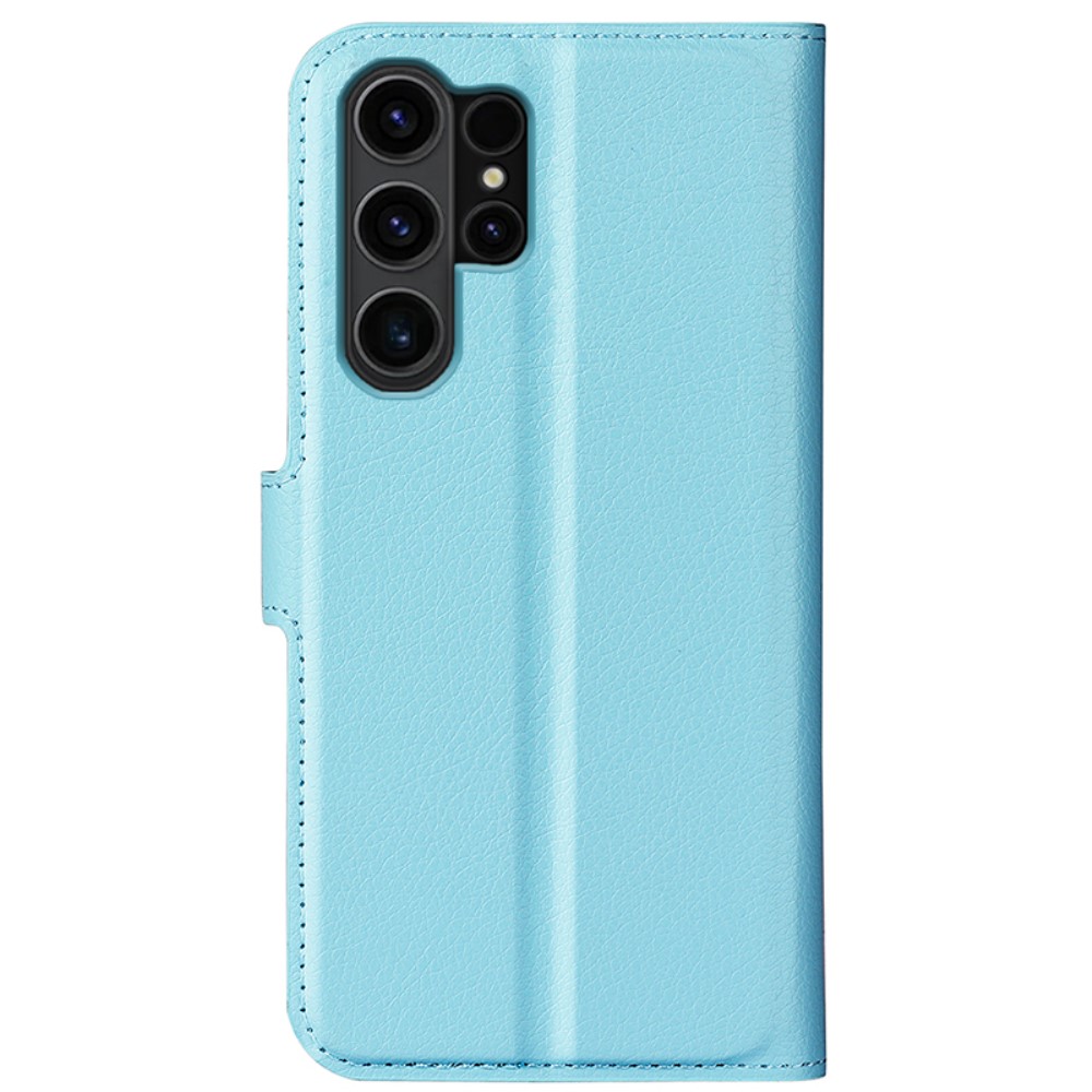  Samsung Galaxy S24 Ultra Fodral Läder Litchi Ljus Blå