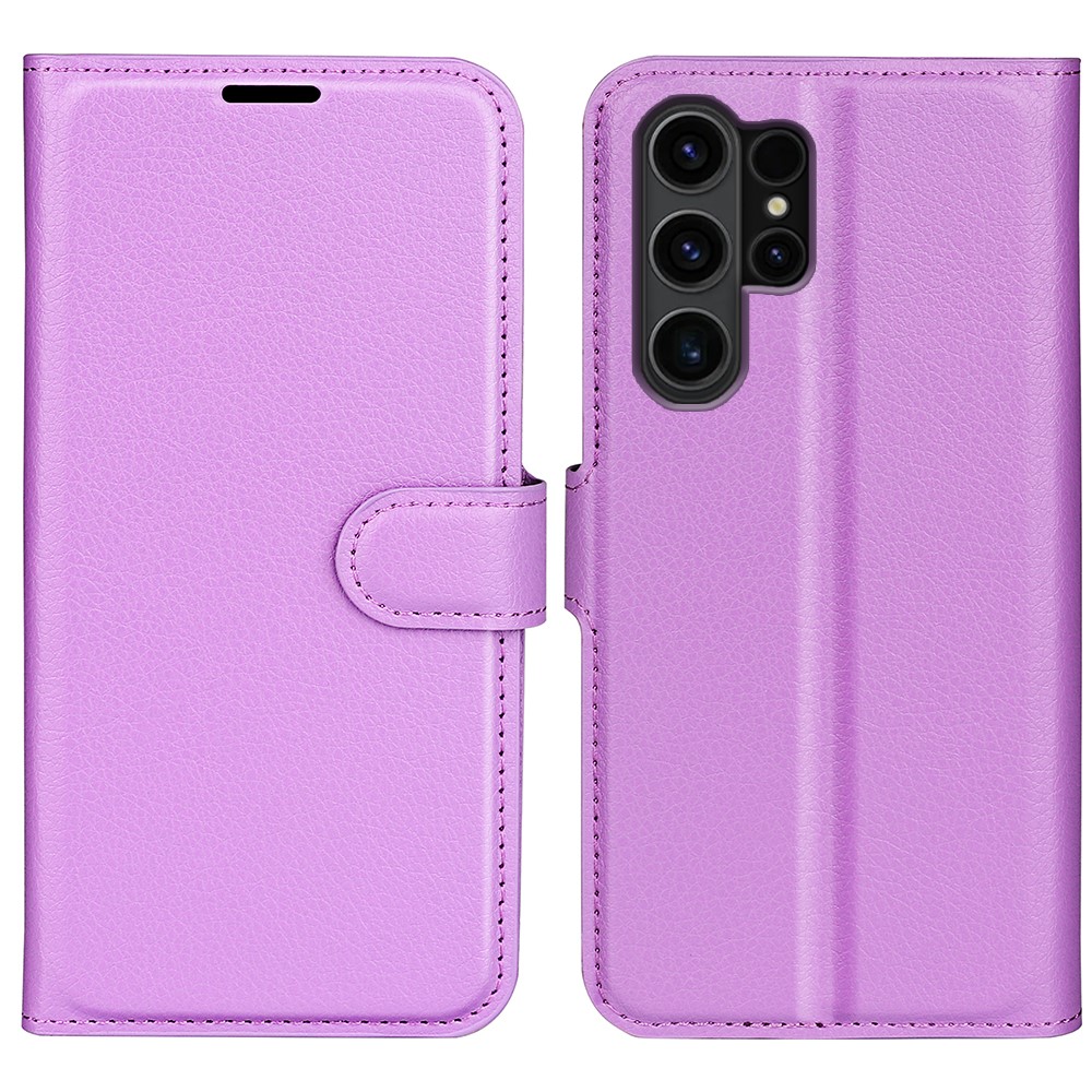  Samsung Galaxy S24 Ultra Fodral Läder Litchi Lila