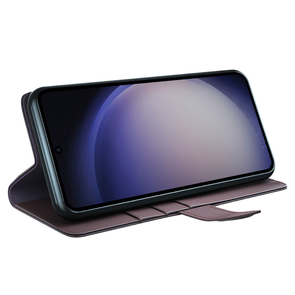  Samsung Galaxy S24 Ultra Fodral Premium Äkta Läder Brun