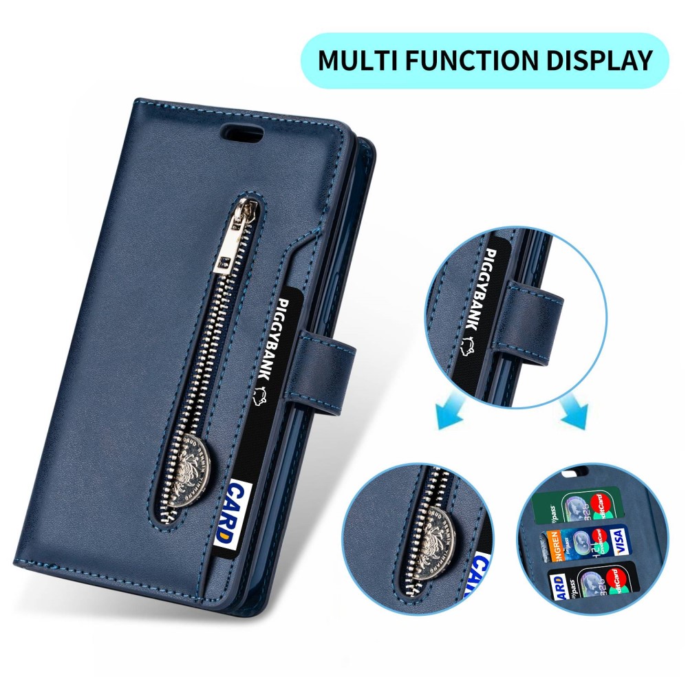  Galaxy S24 Ultra Fodral Flerfack Multifunktionell Blå