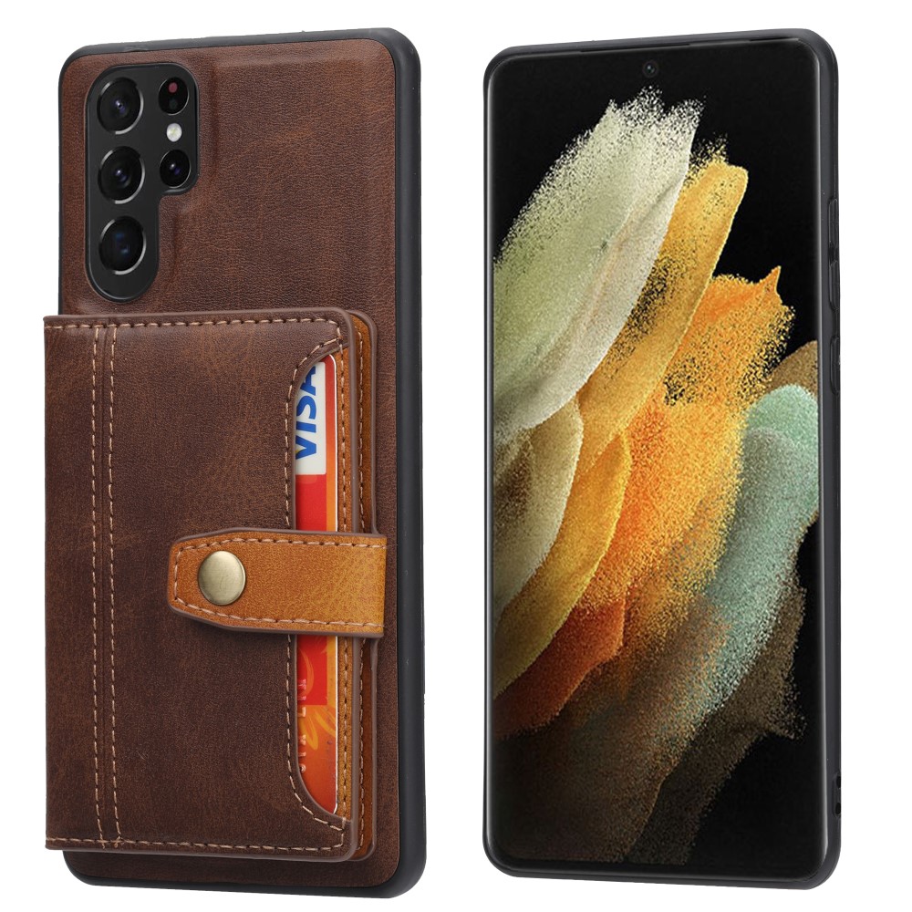  Galaxy S24 Ultra Skal Med Plånboksfunktion Brun
