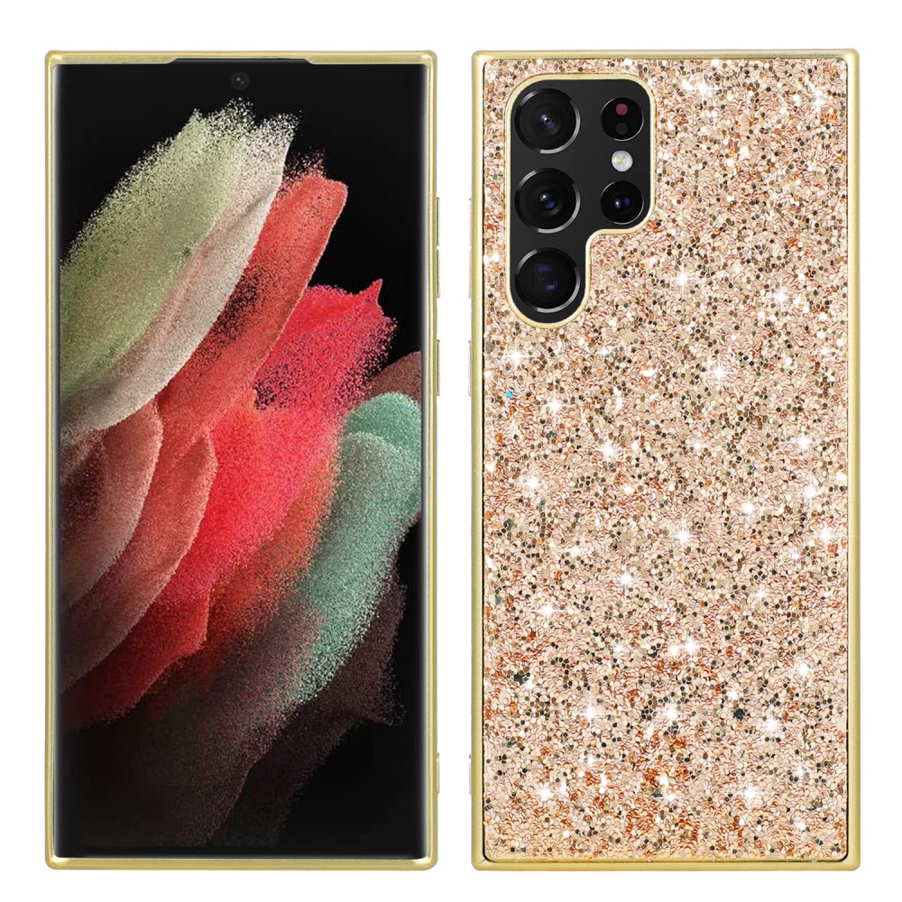  Galaxy S24 Ultra Skal Sparkling Glitter Guld