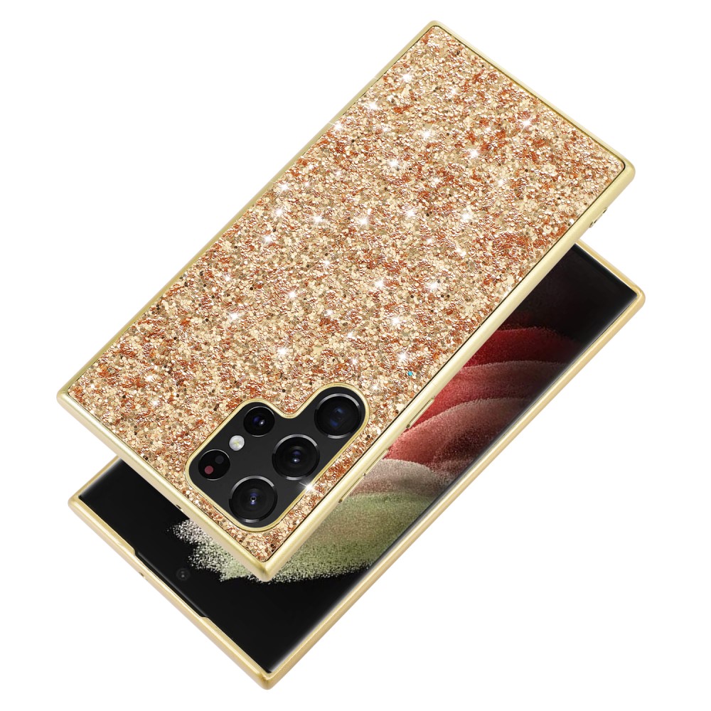  Galaxy S24 Ultra Skal Sparkling Glitter Guld