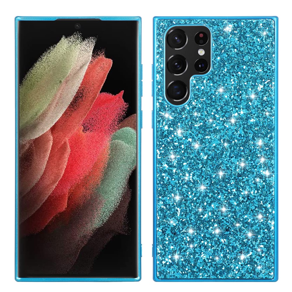  Galaxy S24 Ultra Skal Sparkling Glitter Blå