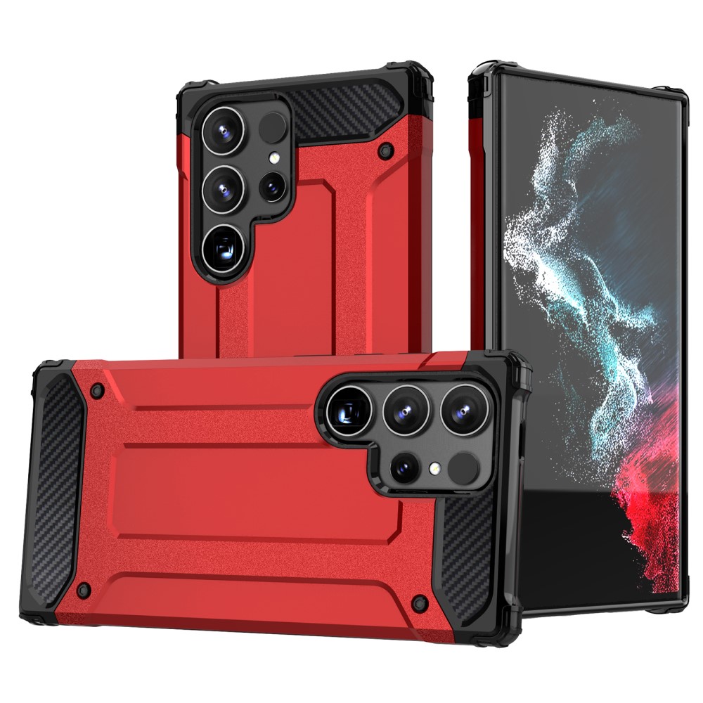  Galaxy S24 Ultra Skal Shockproof Hybrid Armor Röd