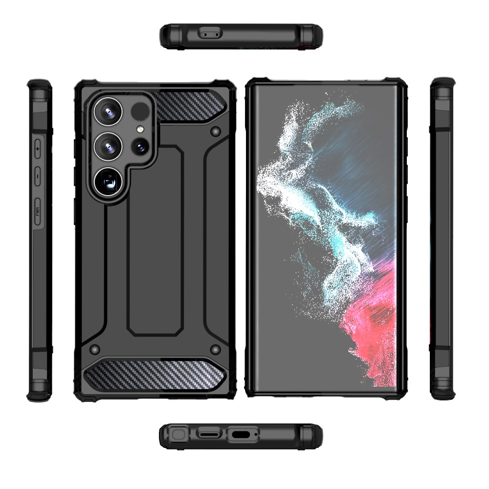  Galaxy S24 Ultra Skal Shockproof Hybrid Armor Grå