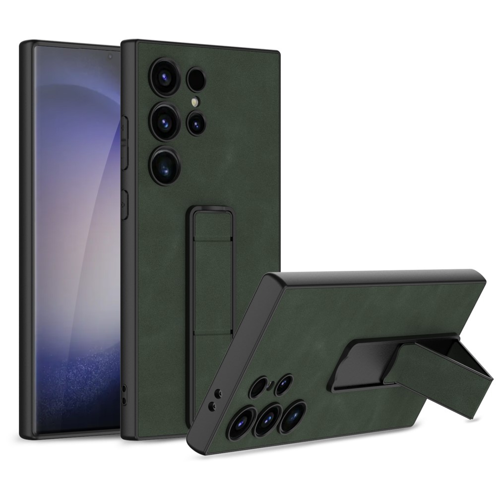 GKK GKK Galaxy S24 Ultra Skal Läder Kickstand Matt Grön