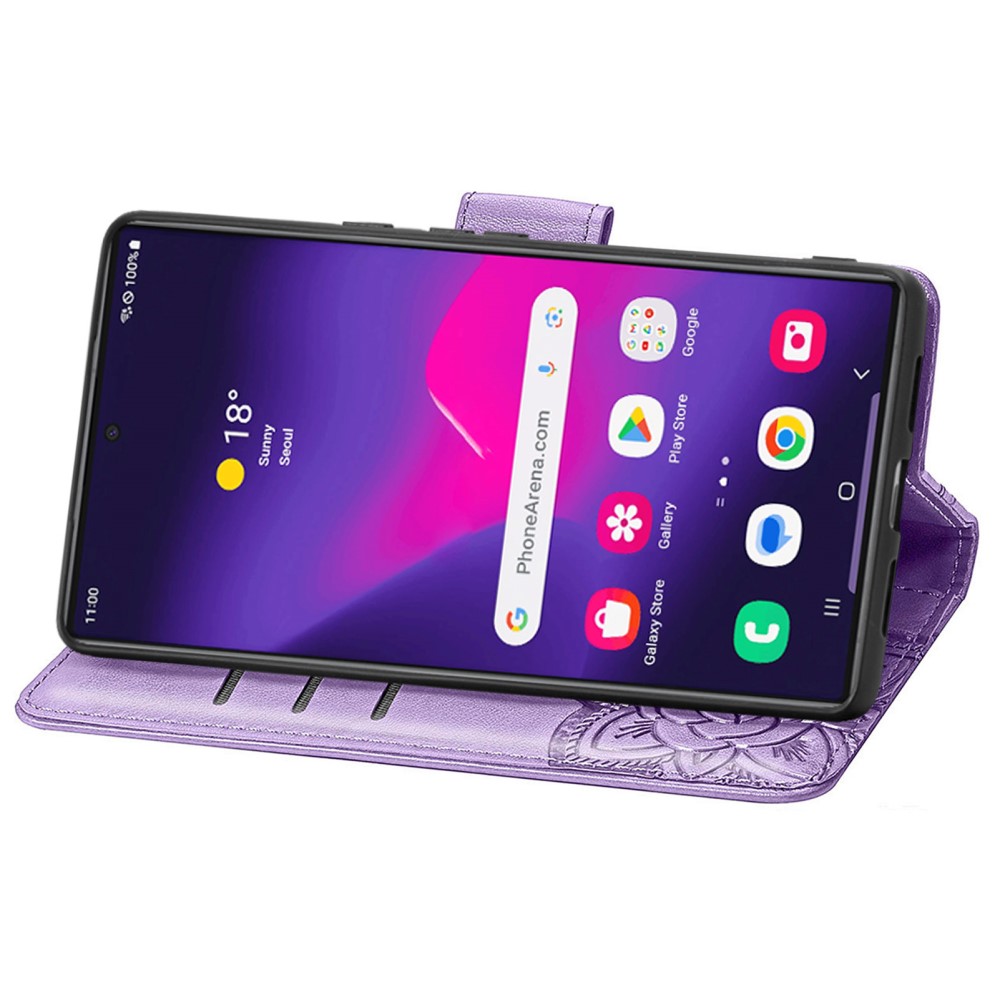  Samsung Galaxy S24 Ultra Fodral Big Butterfly Ljus Lila