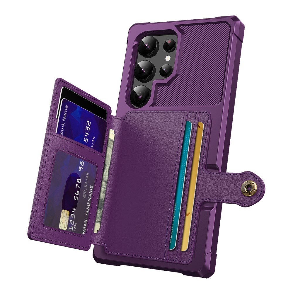  Galaxy S24 Ultra Skal Med Plånboksfunktion Lila