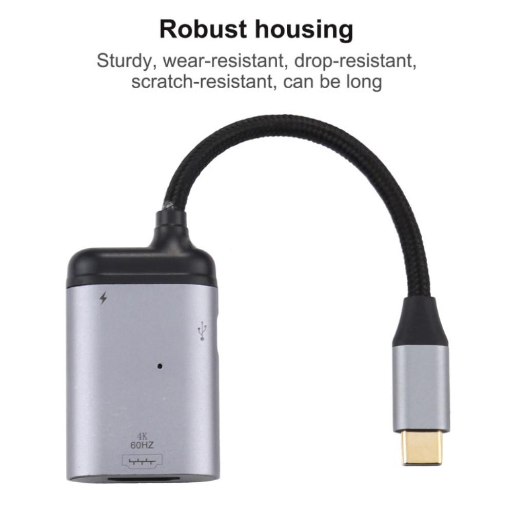  100W USB-C PD Till HDMI Kabel Adapter 4K 60Hz