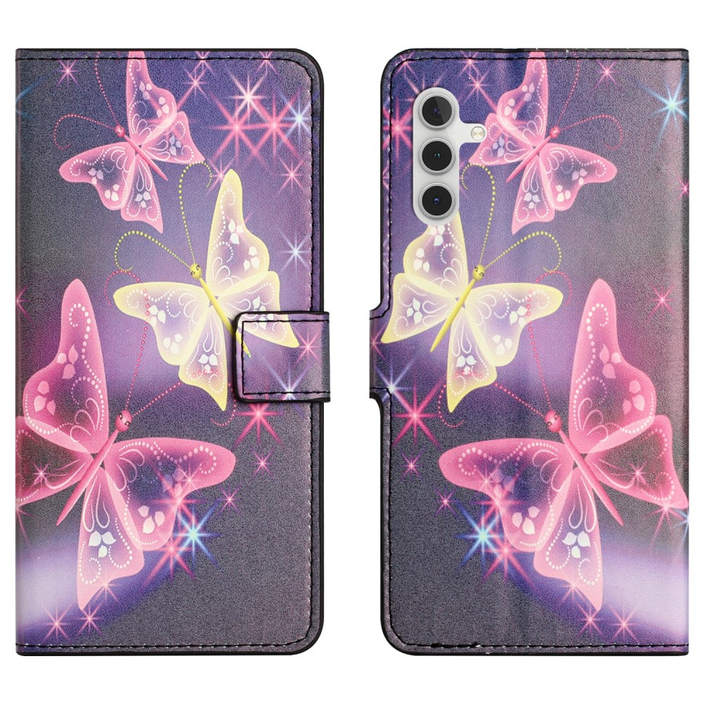  Samsung Galaxy A15 5G Fodral Med Tryck Glittriga Fjärilar