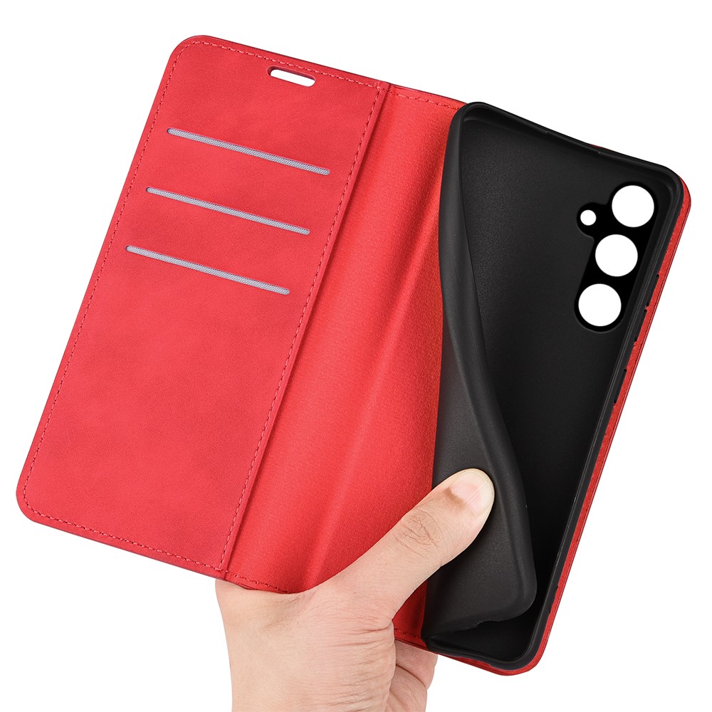  Samsung Galaxy A15 5G Fodral Flip Skin Touch Röd