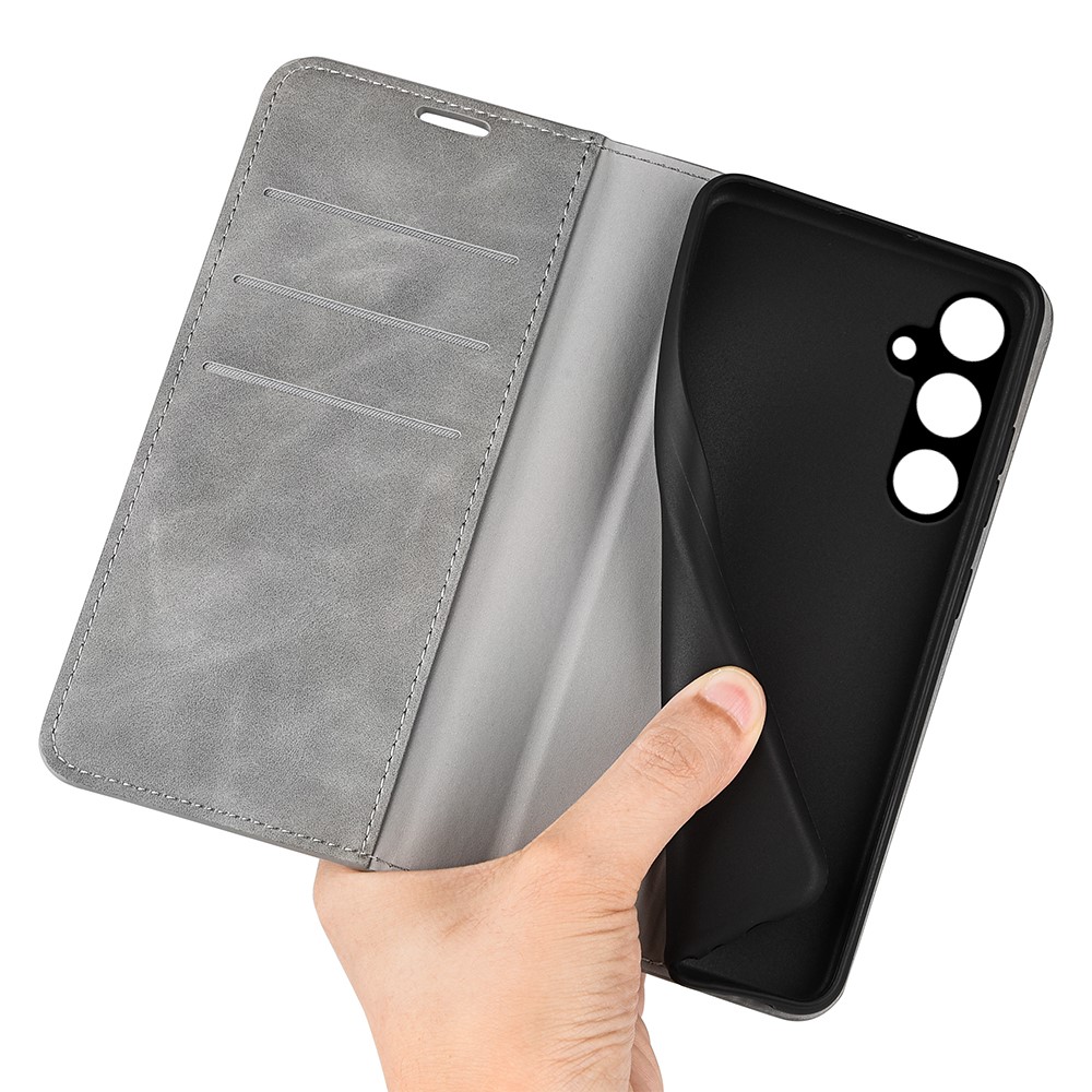  Samsung Galaxy A15 5G Fodral Flip Skin Touch Grå