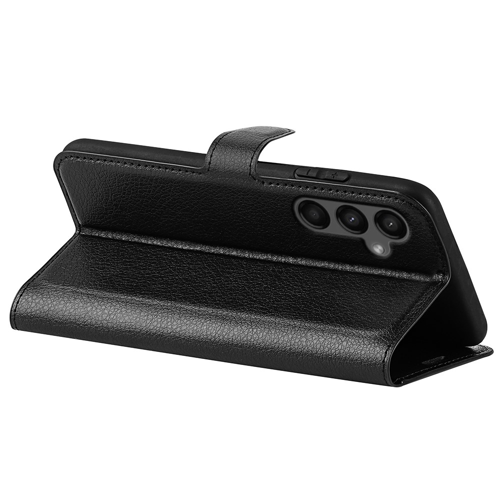  Samsung Galaxy A15 5G Fodral Litchi Läder Svart