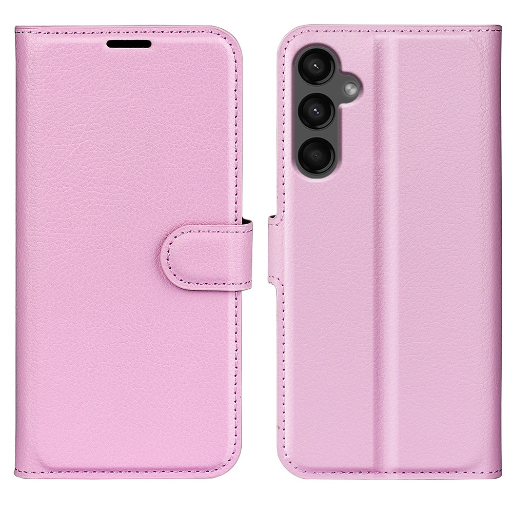  Samsung Galaxy A15 5G Fodral Litchi Läder Ljus Rosa