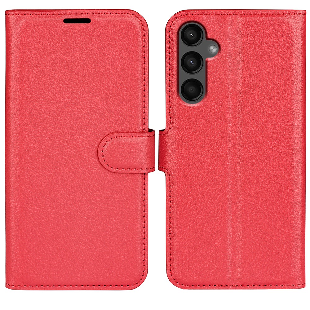  Samsung Galaxy A15 5G Fodral Litchi Läder Röd