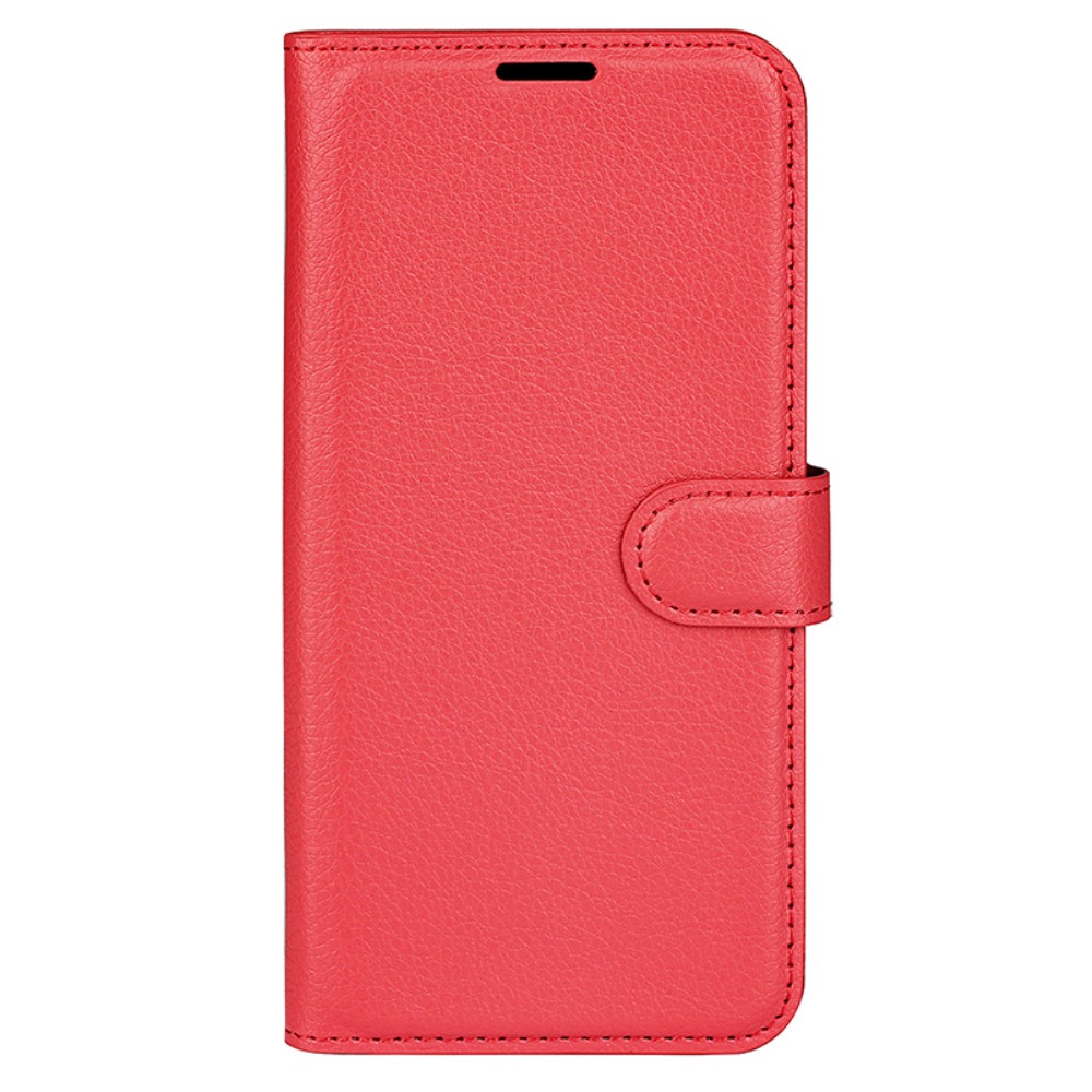  Samsung Galaxy A15 5G Fodral Litchi Läder Röd