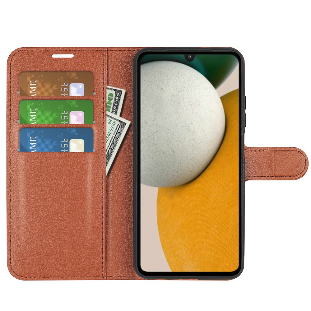  Samsung Galaxy A15 5G Fodral Litchi Läder Brun