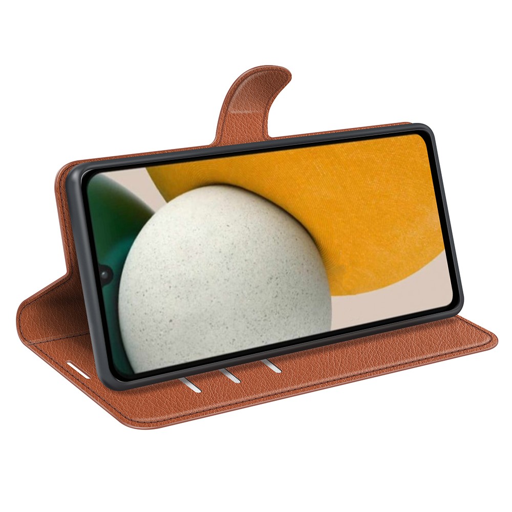  Samsung Galaxy A15 5G Fodral Litchi Läder Brun