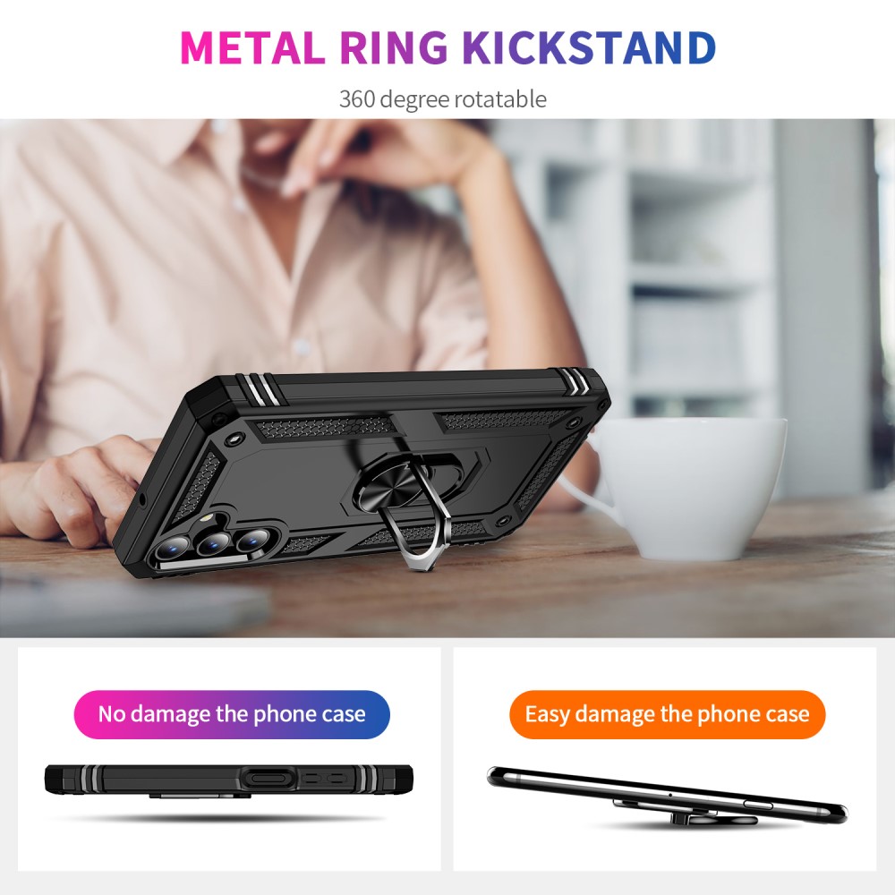  Samsung Galaxy A15 5G Skal Armor Ring Hybrid Svart