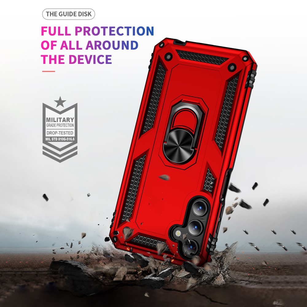  Samsung Galaxy A15 5G Skal Armor Ring Hybrid Röd