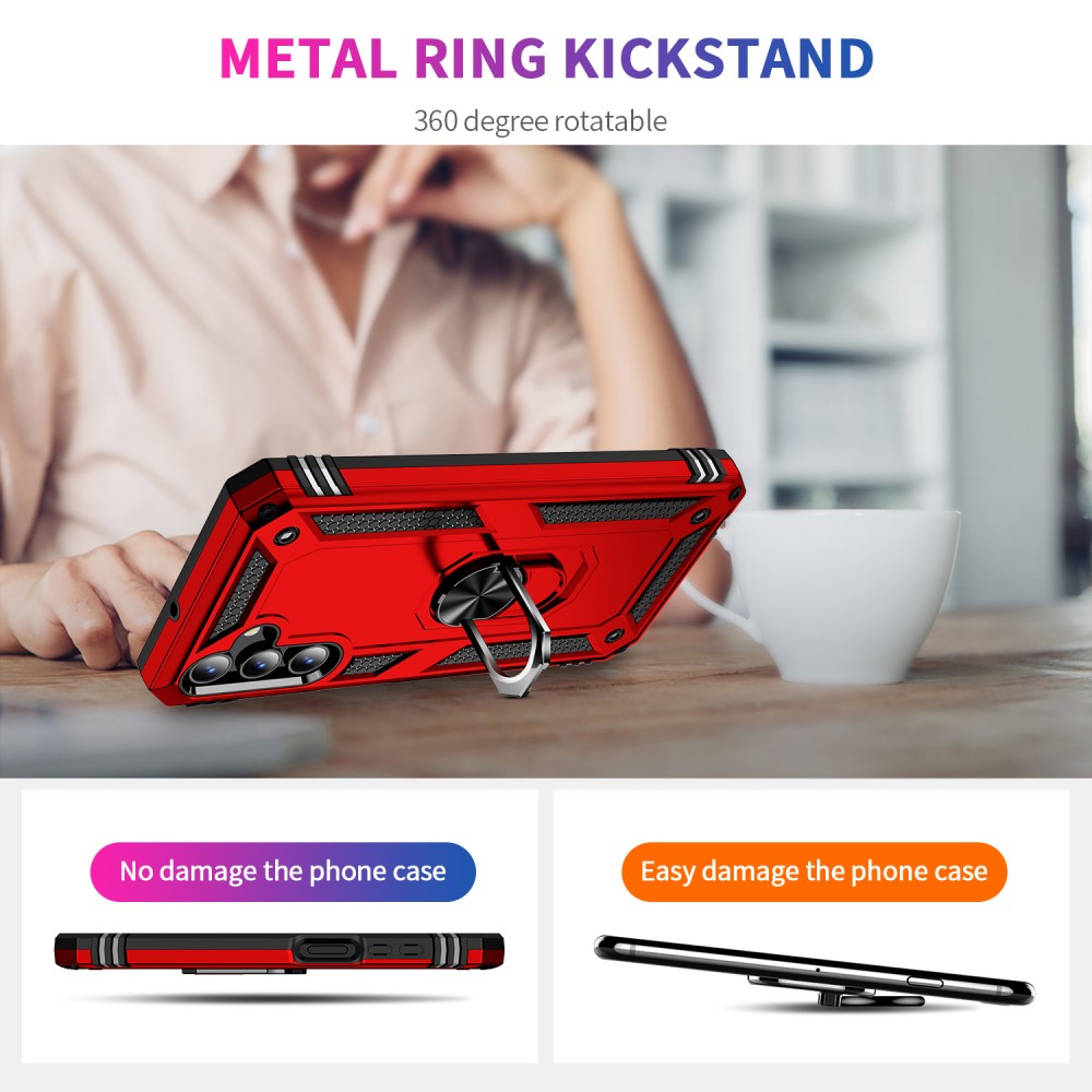  Samsung Galaxy A15 5G Skal Armor Ring Hybrid Röd
