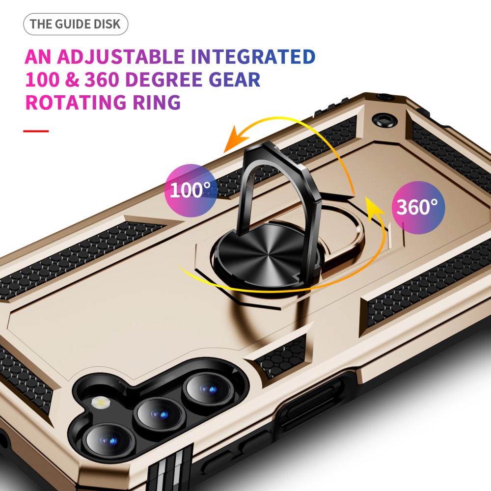  Samsung Galaxy A15 5G Skal Armor Ring Hybrid Guld