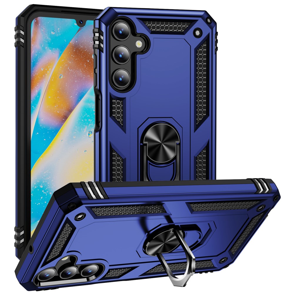  Samsung Galaxy A15 5G Skal Armor Ring Hybrid Blå