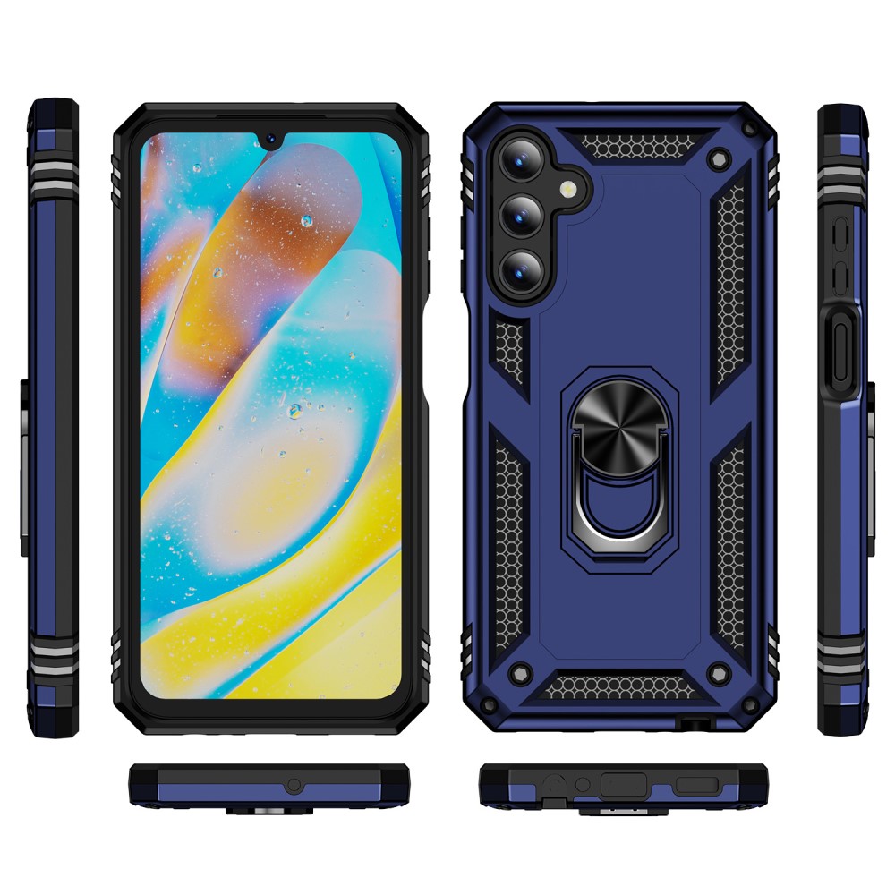  Samsung Galaxy A15 5G Skal Armor Ring Hybrid Blå