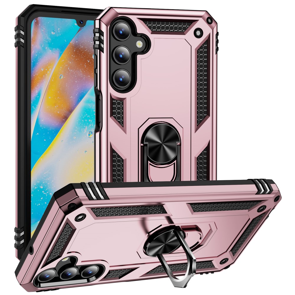  Samsung Galaxy A15 5G Skal Armor Ring Hybrid Roséguld