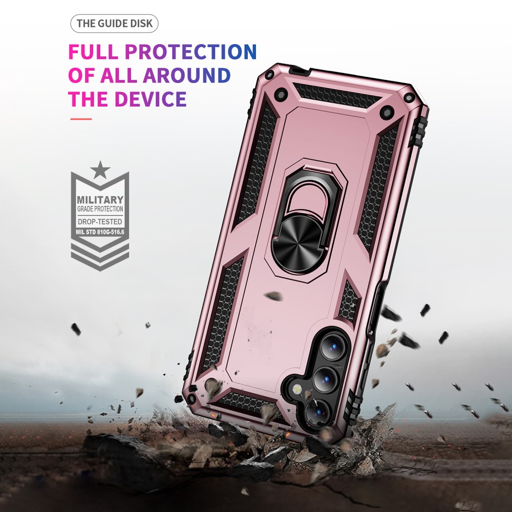  Samsung Galaxy A15 5G Skal Armor Ring Hybrid Roséguld