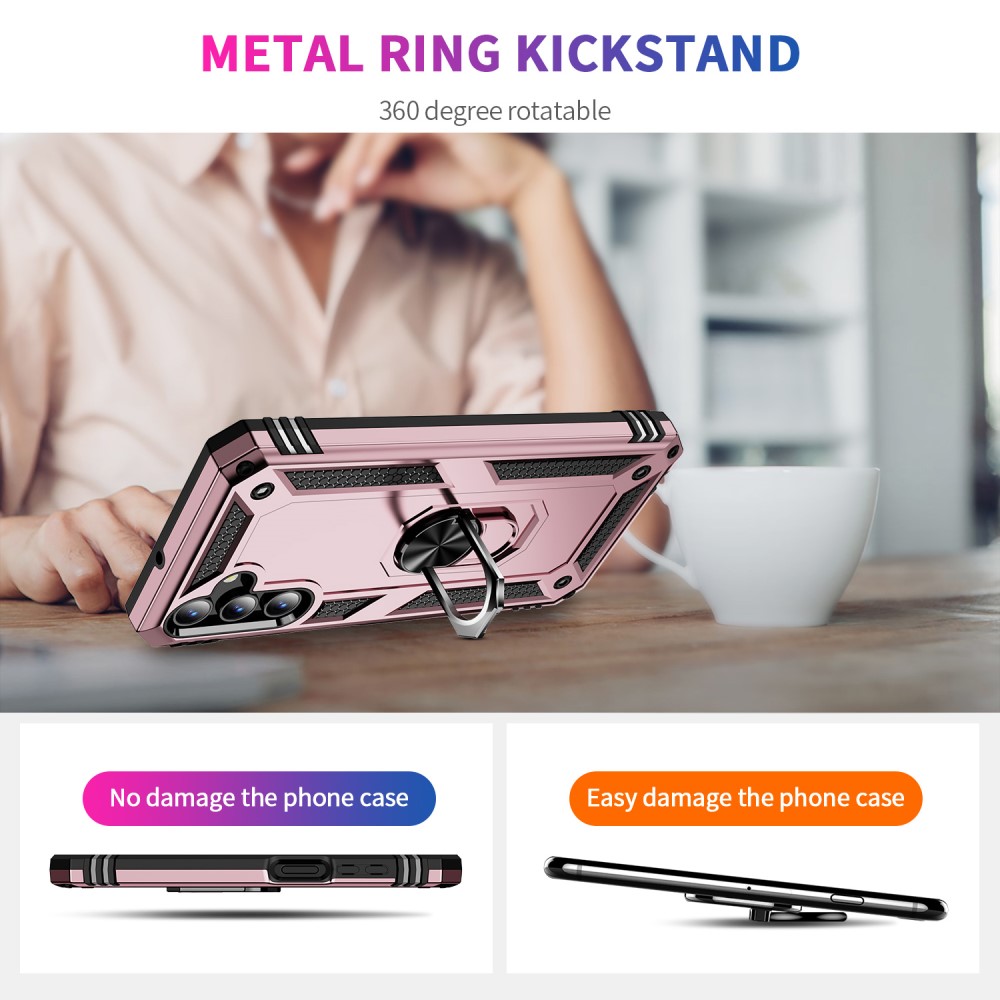  Samsung Galaxy A15 5G Skal Armor Ring Hybrid Roséguld