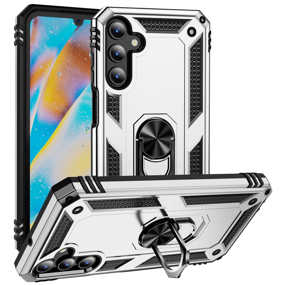  Samsung Galaxy A15 5G Skal Armor Ring Hybrid Silver