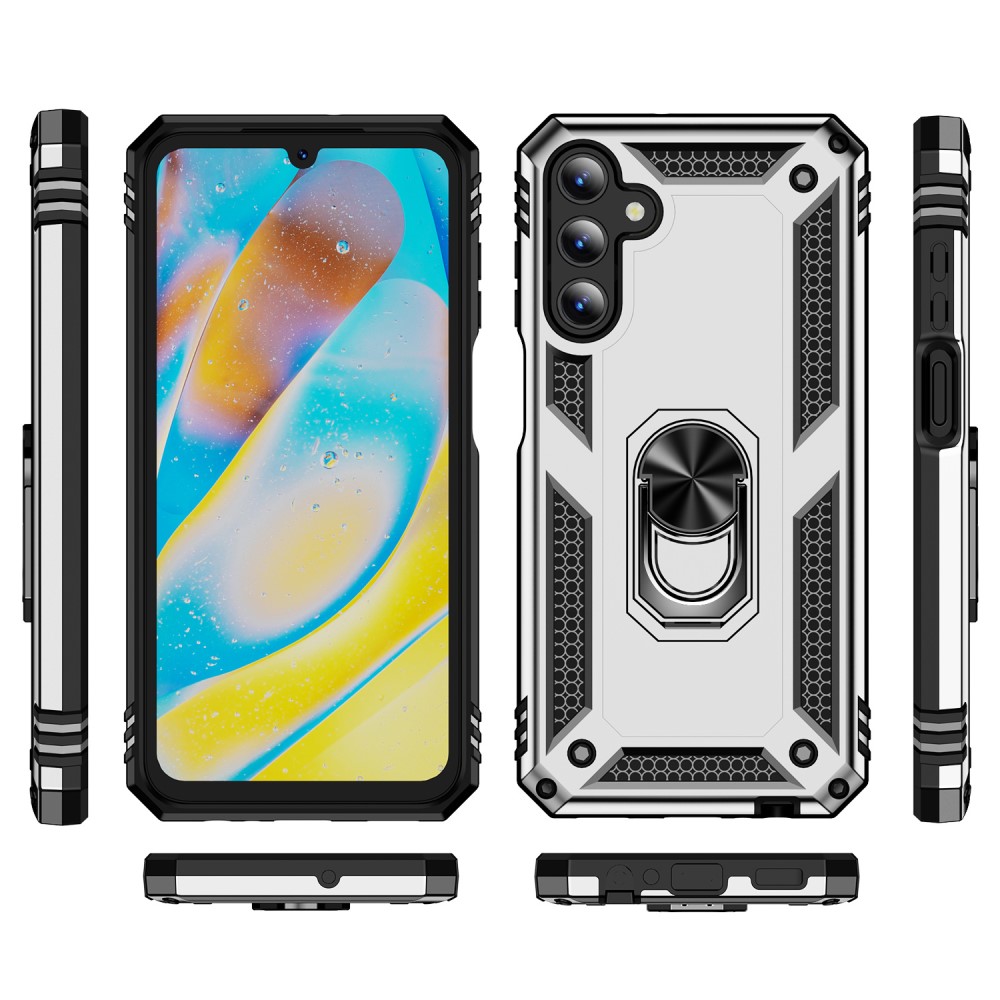  Samsung Galaxy A15 5G Skal Armor Ring Hybrid Silver