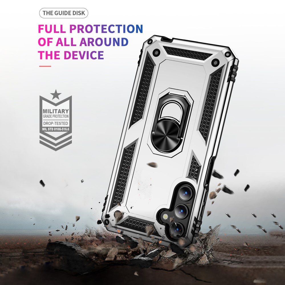  Samsung Galaxy A15 5G Skal Armor Ring Hybrid Silver