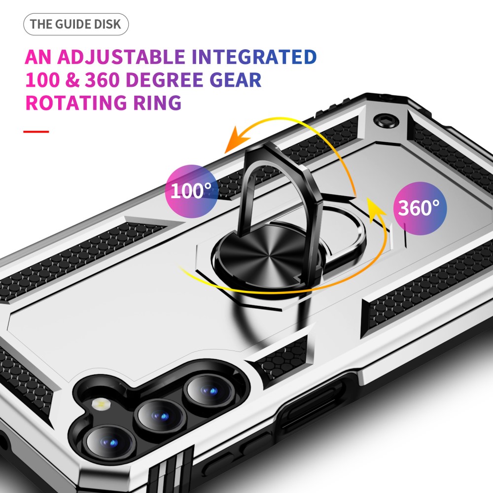  Samsung Galaxy A15 5G Skal Armor Ring Hybrid Silver