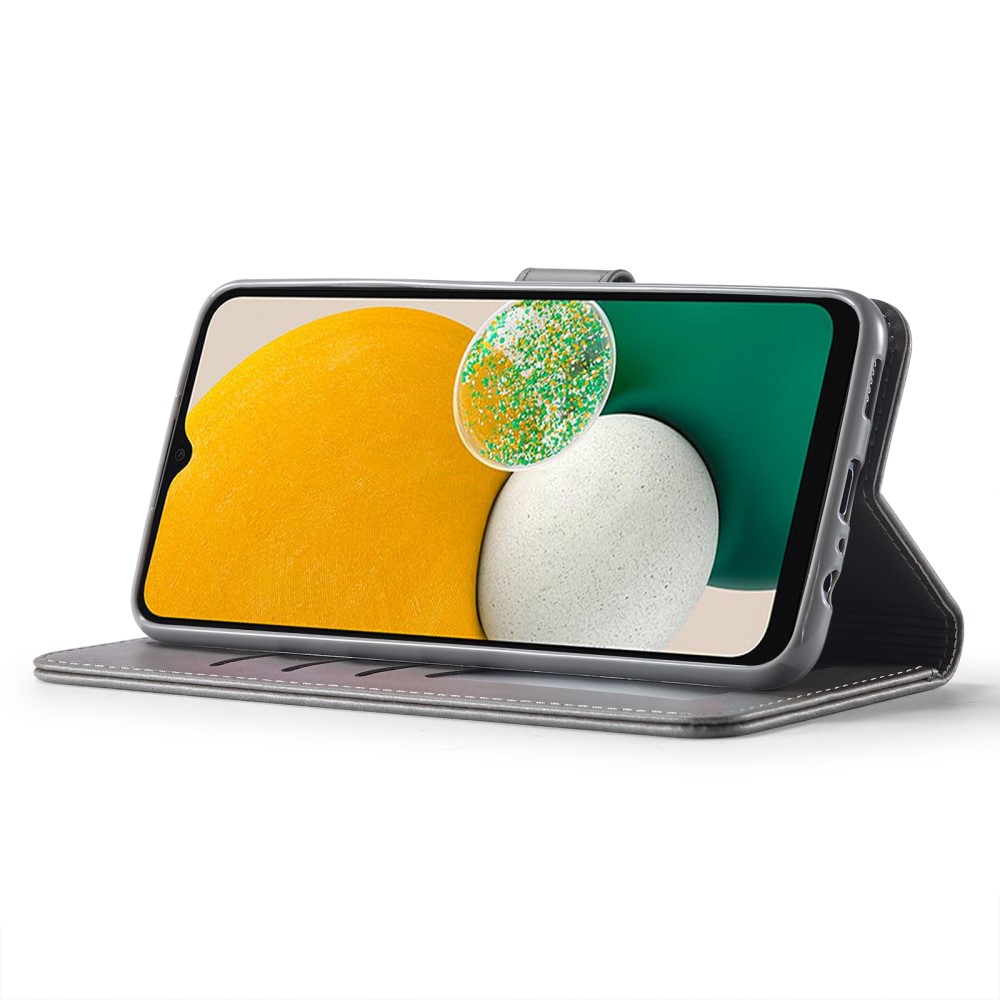 LC.IMEEKE LC.IMEEKE Galaxy A15 4G/5G Fodral Läder Grå