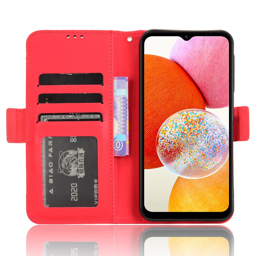  Samsung Galaxy A15 5G Fodral Med Avtagbart Kortfodral Röd
