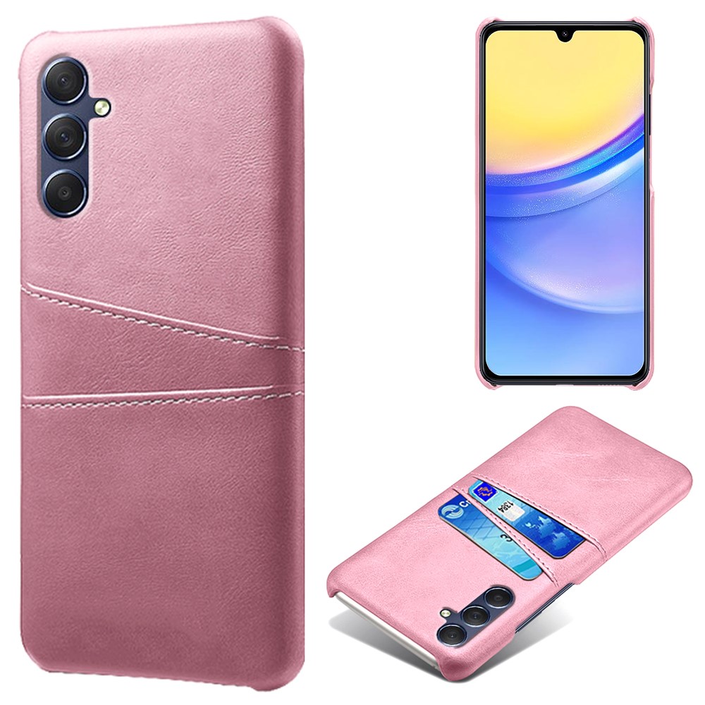  Samsung Galaxy A15 5G Skal Läderbelagt Med Kortfack Roséguld