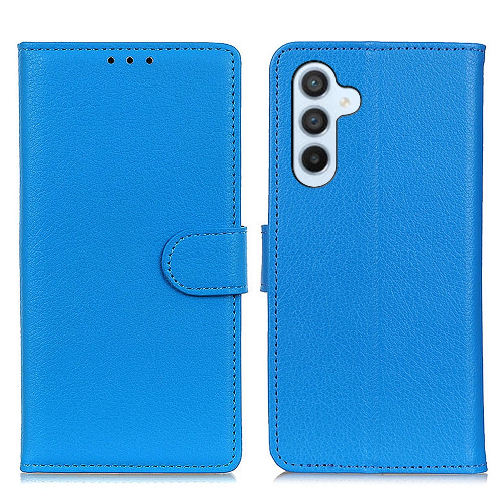  Samsung Galaxy A35 5G Fodral Litchi Läder Blå