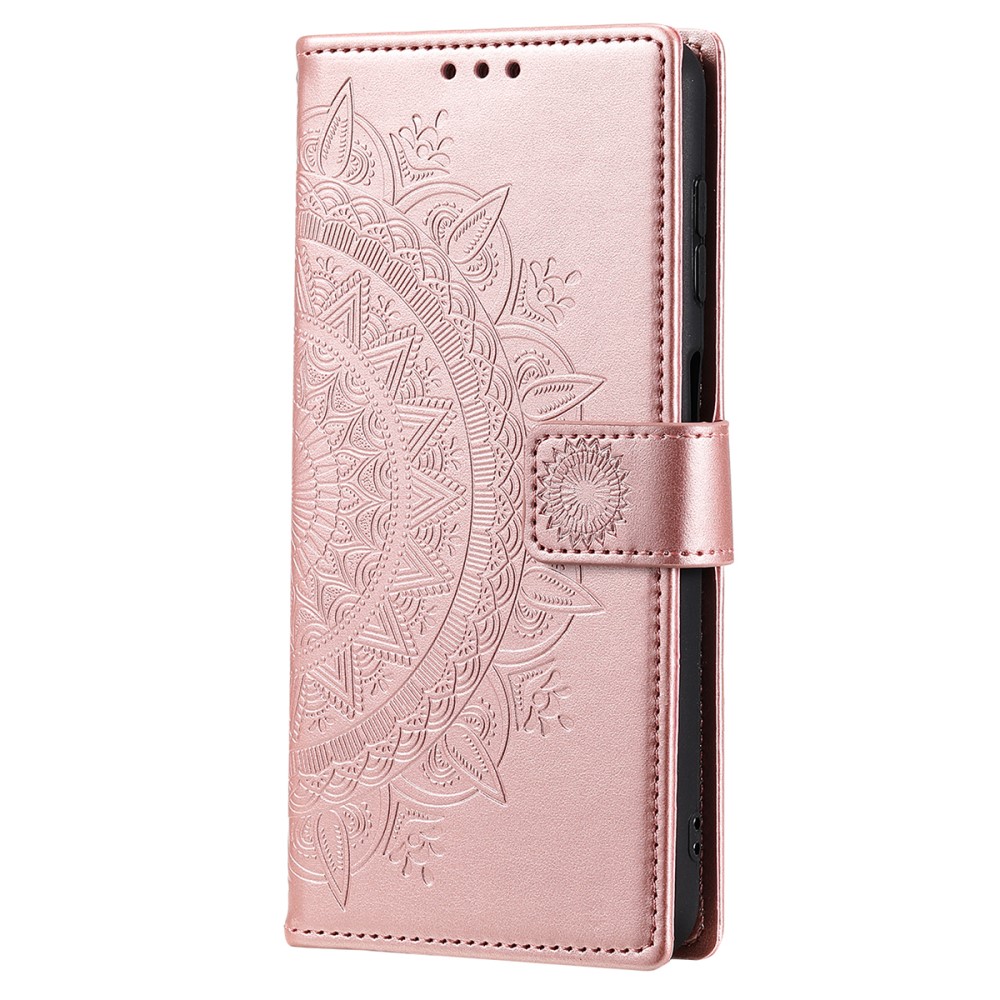  Samsung Galaxy A35 5G Fodral Mandala Läder Roséguld