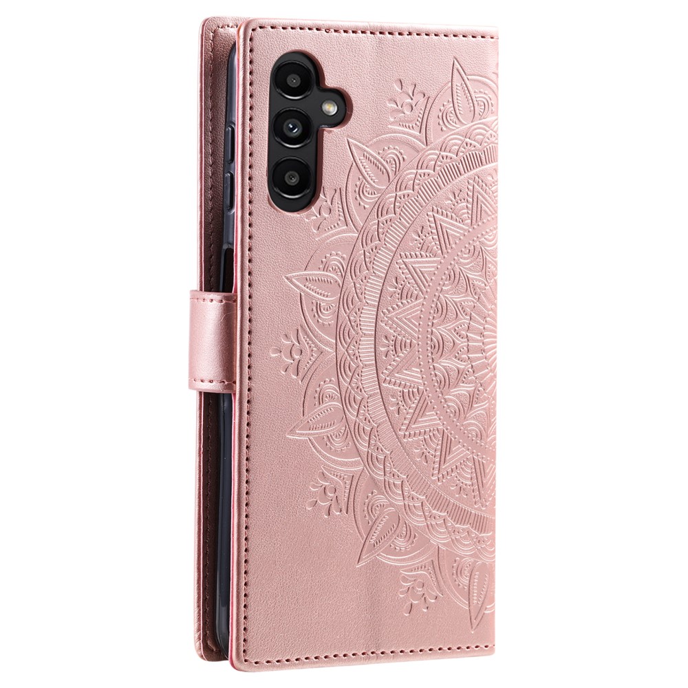  Samsung Galaxy A35 5G Fodral Mandala Läder Roséguld