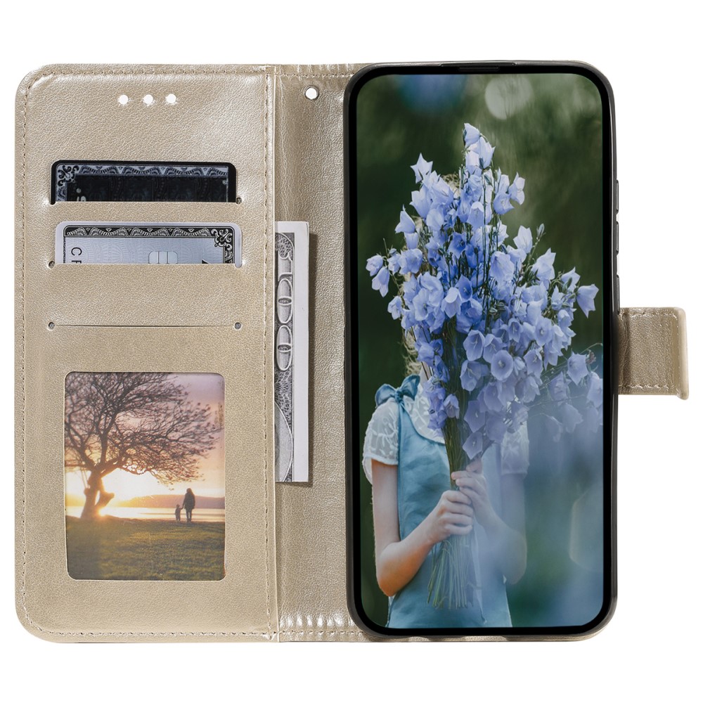  Samsung Galaxy A35 5G Fodral Mandala Läder Guld