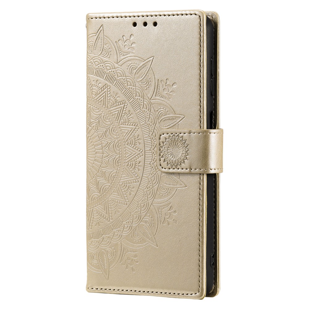  Samsung Galaxy A35 5G Fodral Mandala Läder Guld