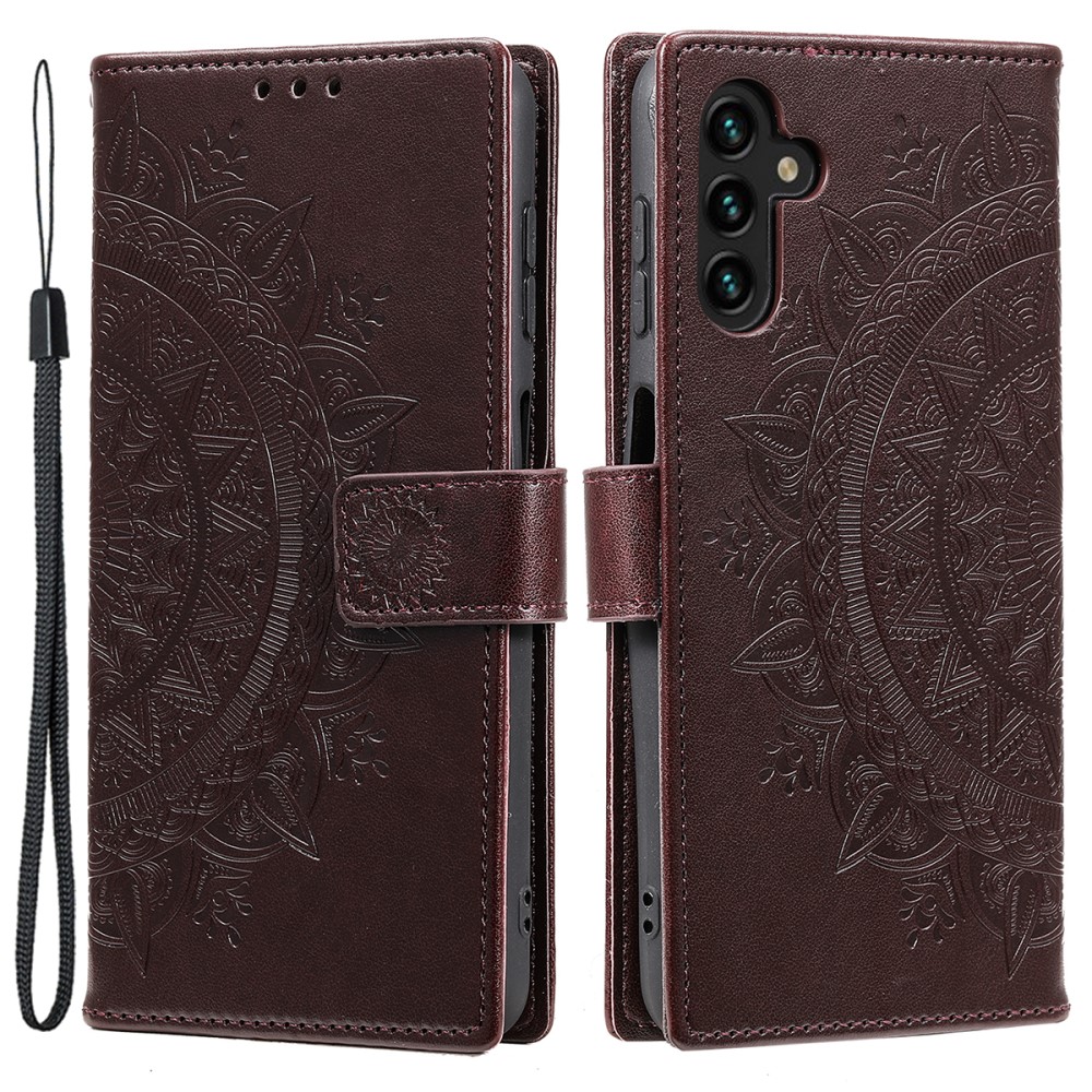  Samsung Galaxy A35 5G Fodral Mandala Läder Brun